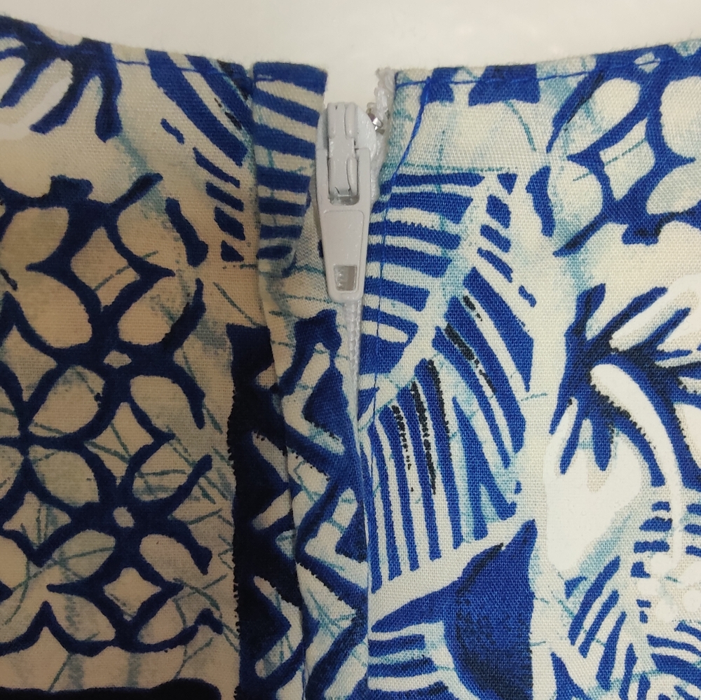VINTAGE 90s Hawaiian print sleeveless mini shift dress L - Picture 5 of 7